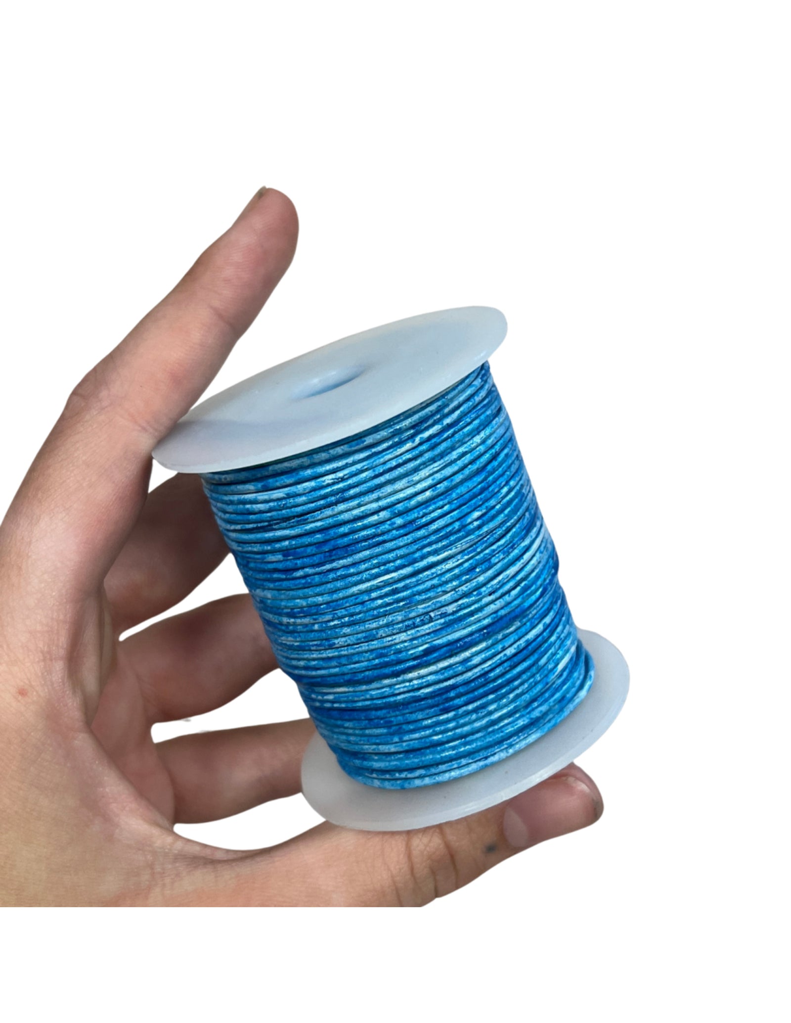 Leren koord rol 1,5mm 50m blauw