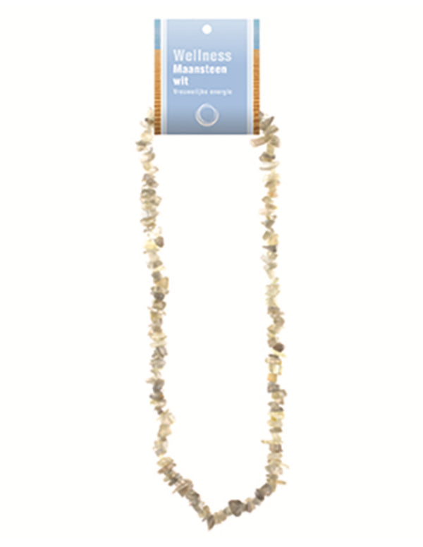 Maansteen wit edelsteen splitketting