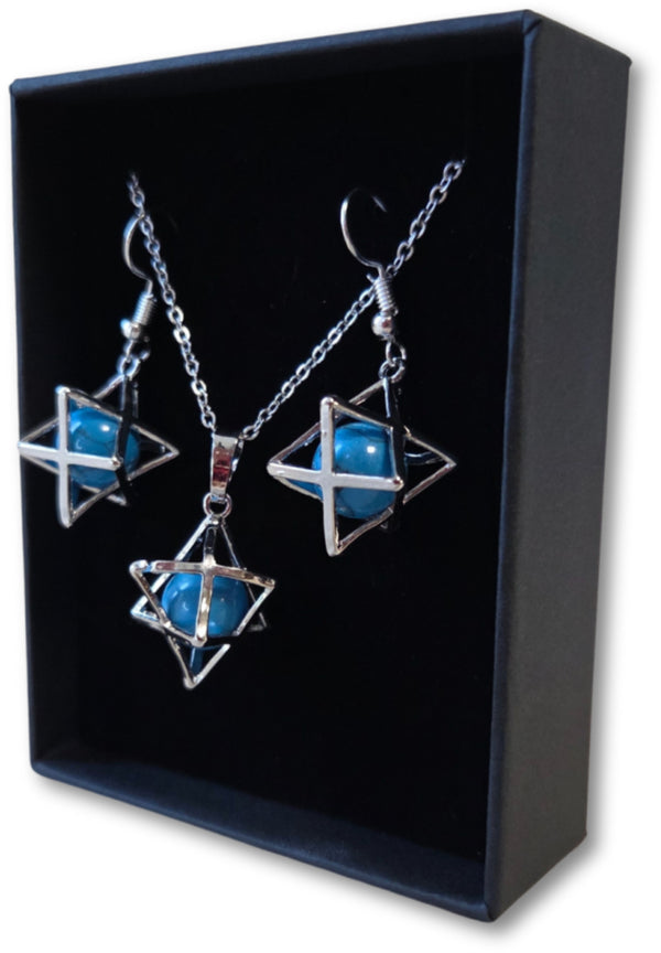Merkabah sieraden set Howliet blauw (gekleurd)