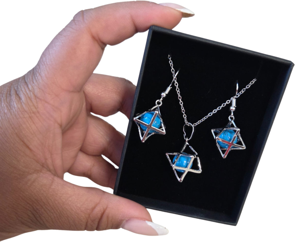 Merkabah sieraden set Howliet blauw (gekleurd)