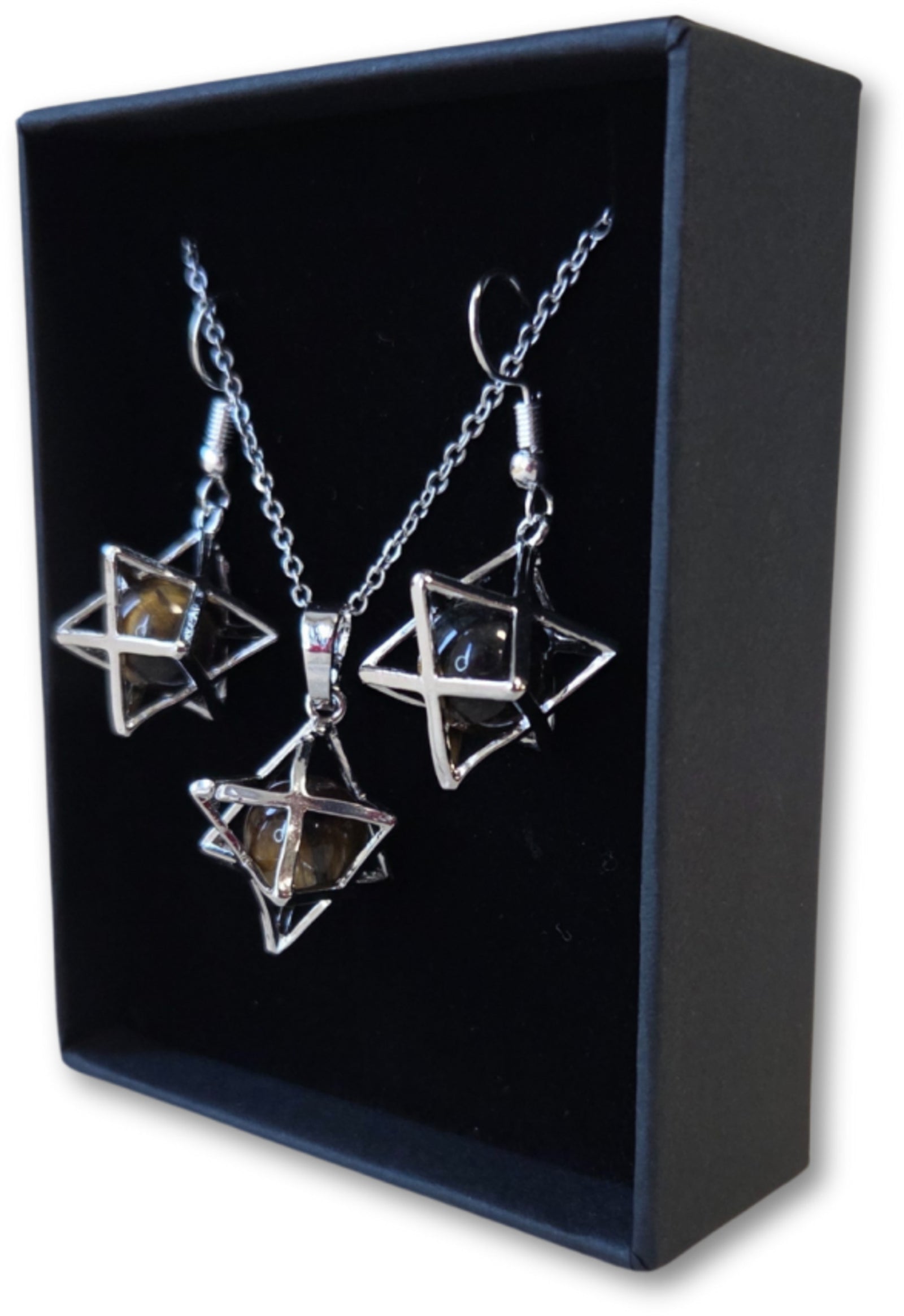Merkabah sieraden set Tijgeroog
