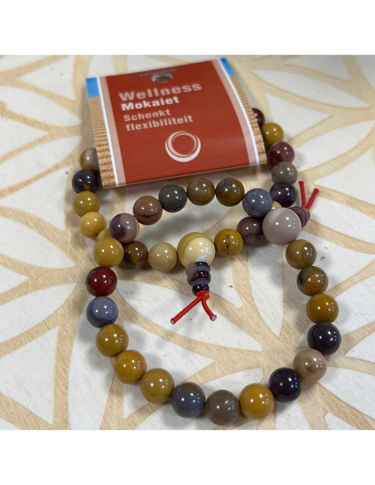 Mokaiet powerbead armband + kaart