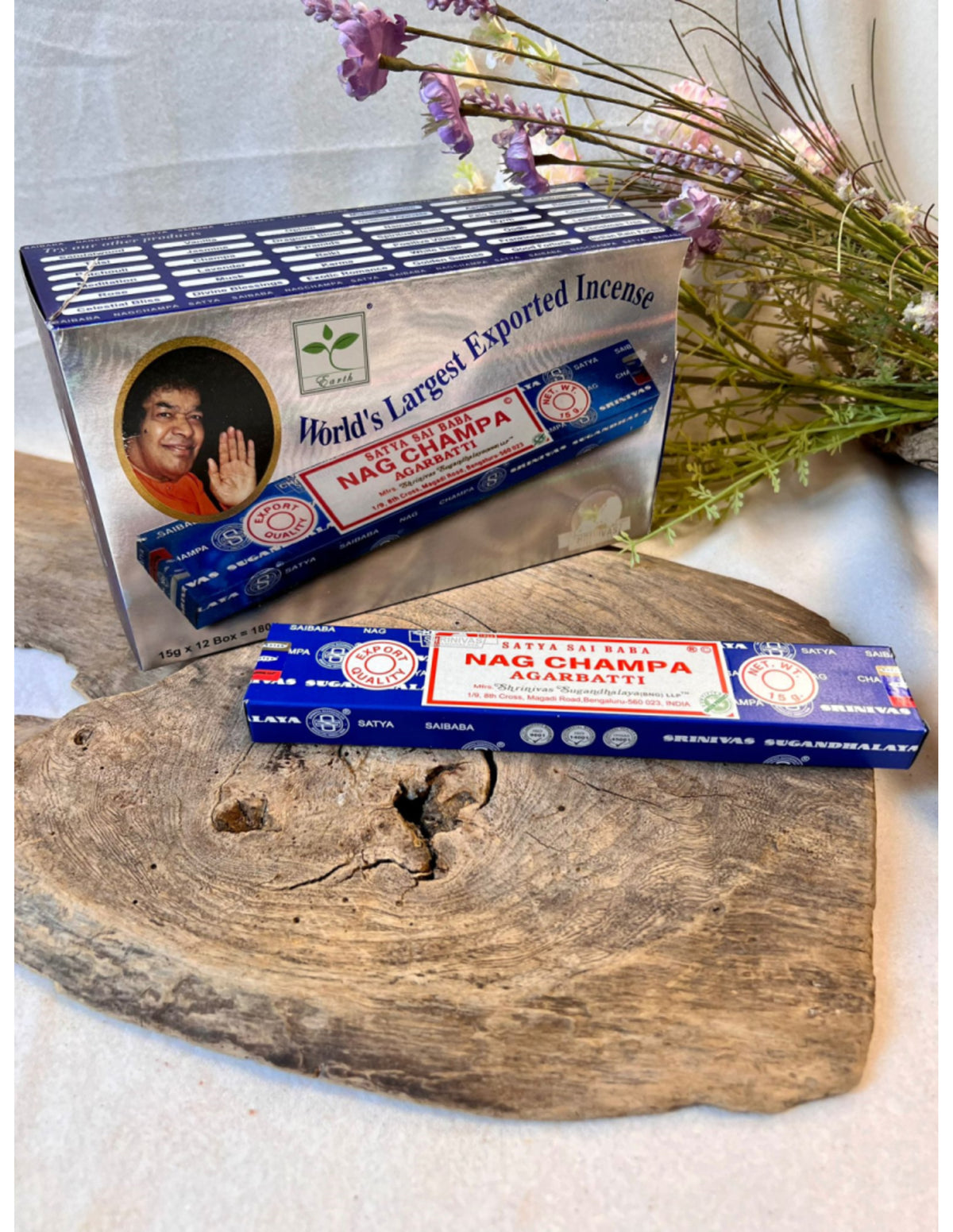 Nag Champa wierook 15 grams Satya - doos van 12 st.