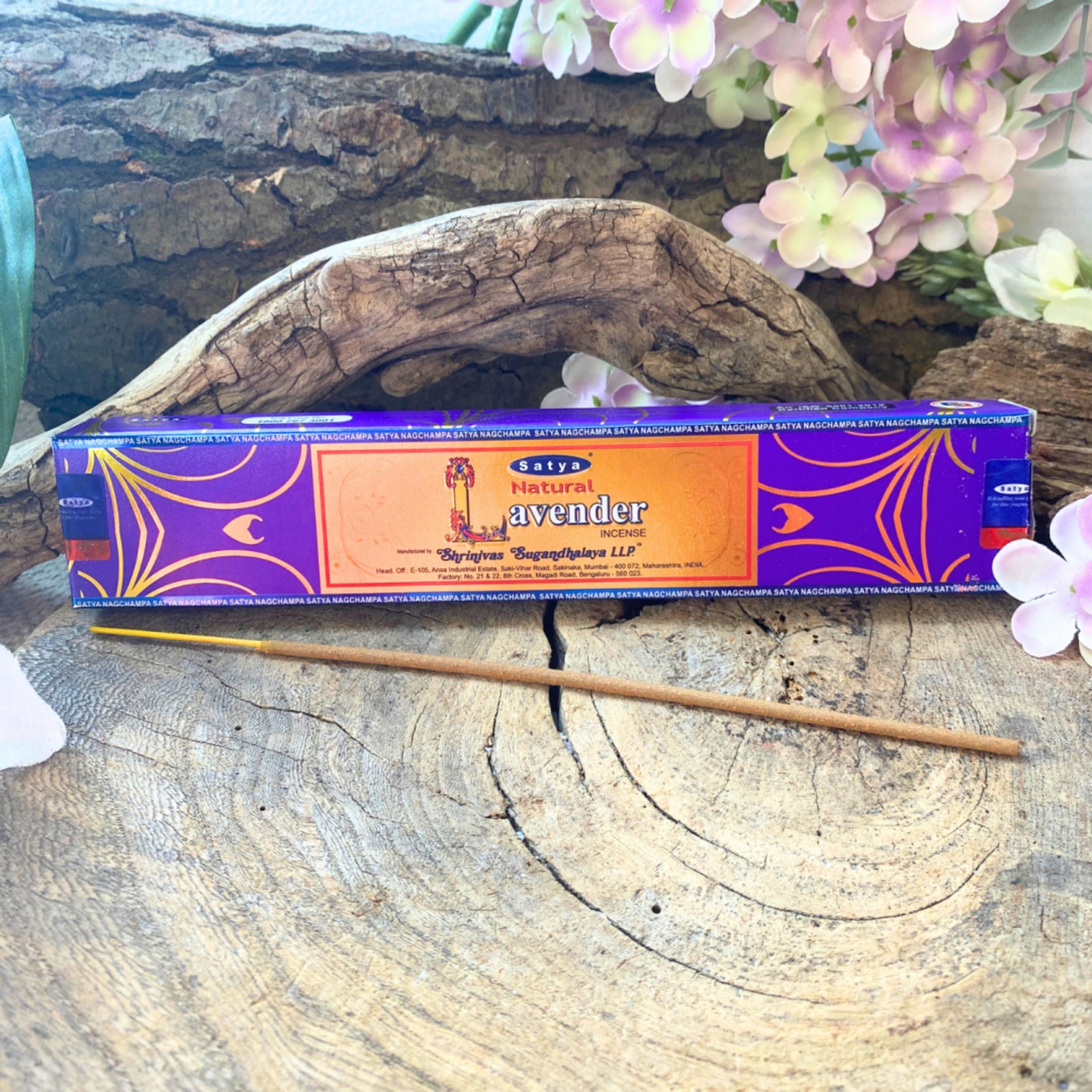 Natural Lavender wierook stokjes 15 grams Satya