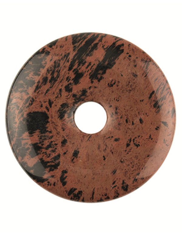 Obsidiaan mahonie edelsteen donut 30 mm Hanger