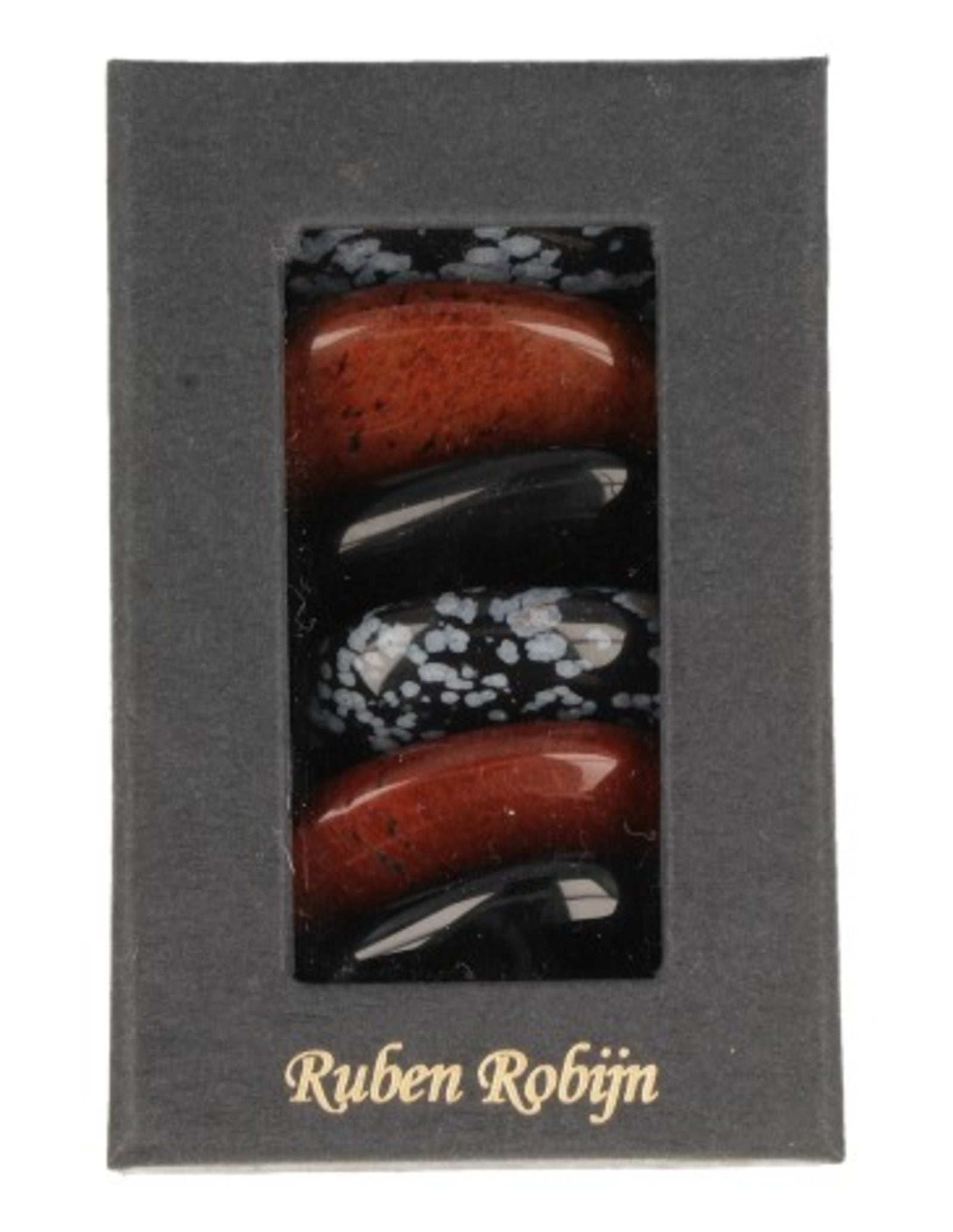 Obsidiaan oplegstenen massage set