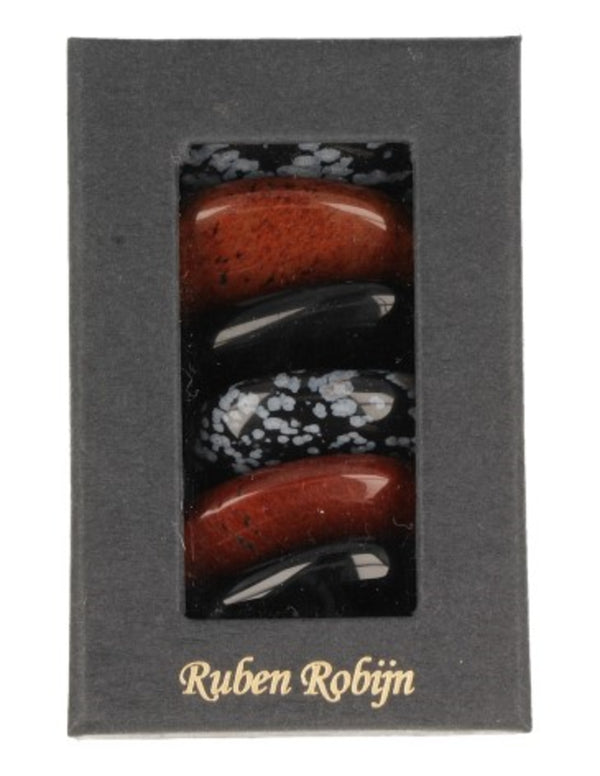 Obsidiaan oplegstenen massage set