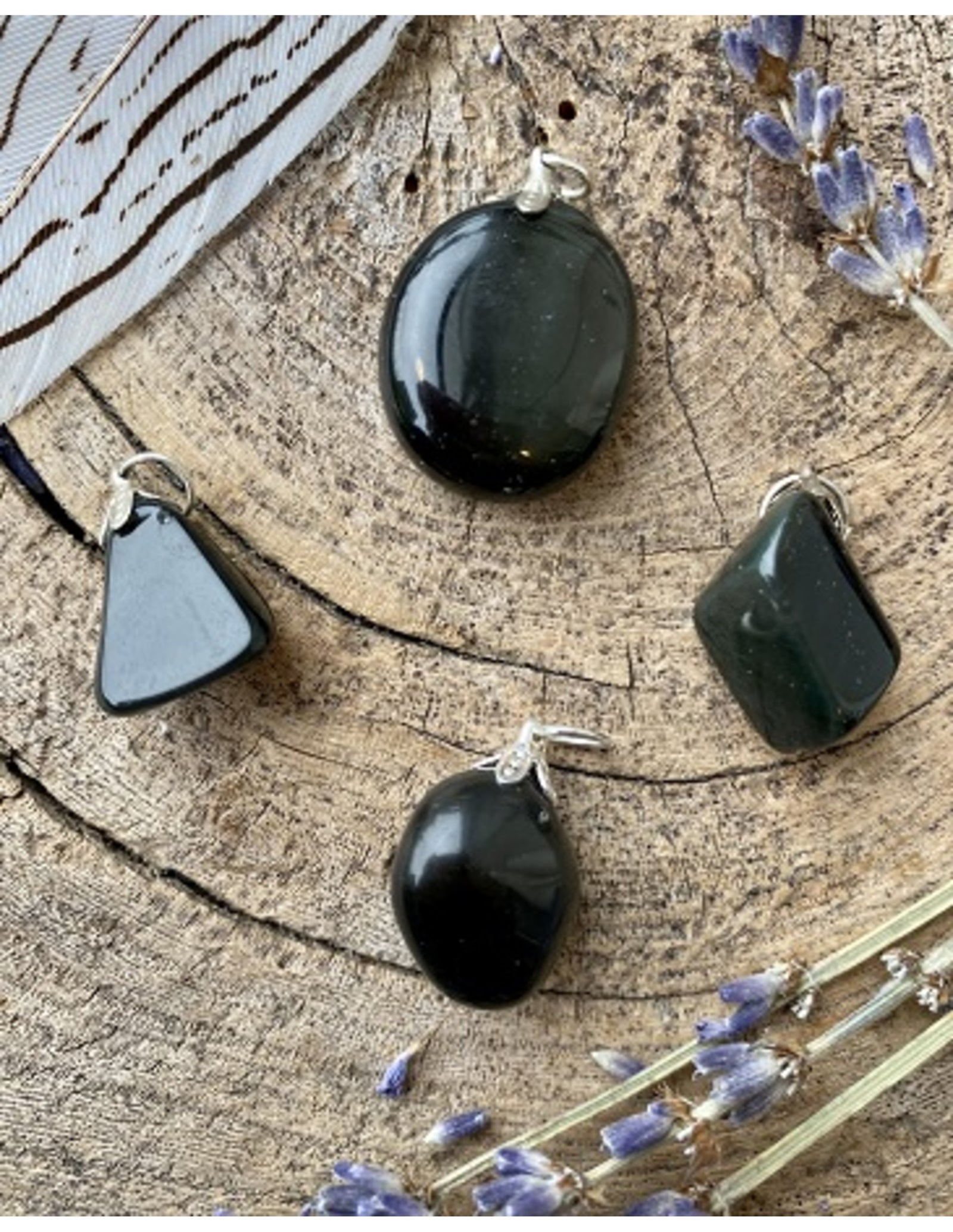 Obsidiaan regenboog edelsteen hanger
