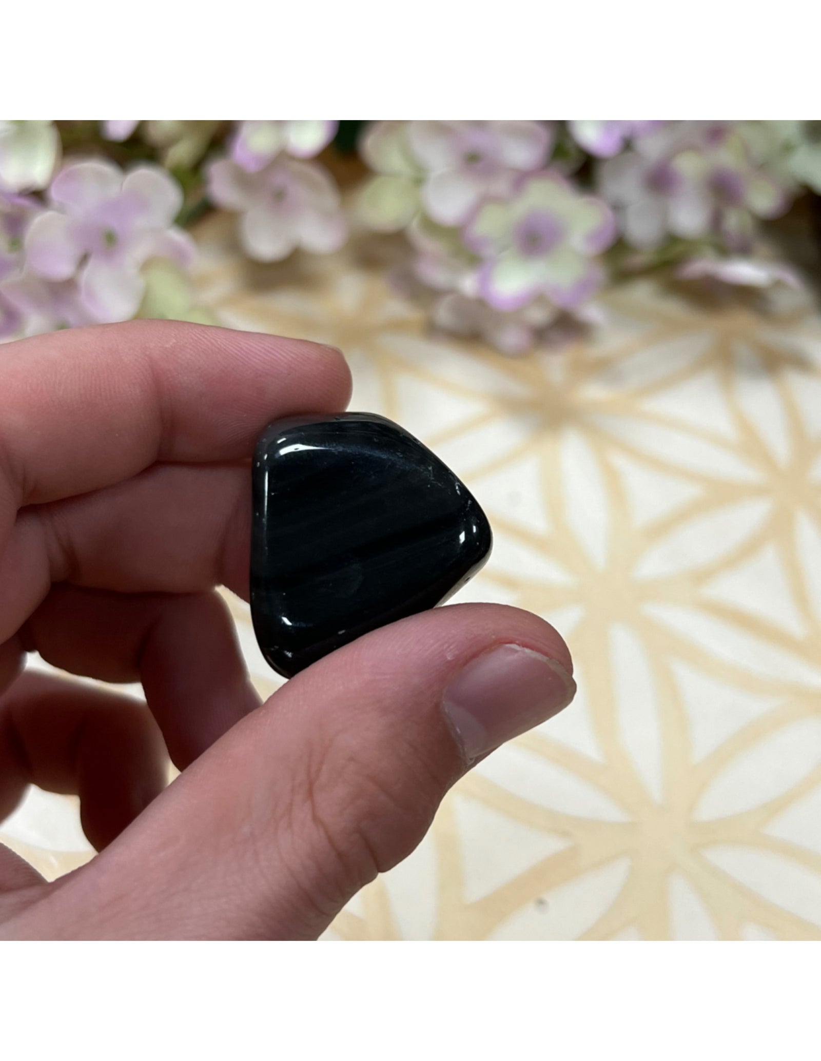 Obsidiaan regenboog trommelstenen 100 gr. (mt3)