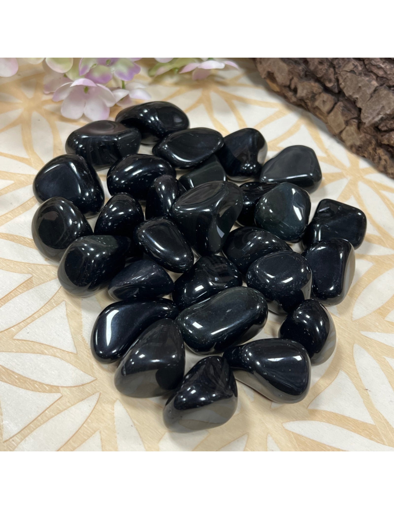 Obsidiaan regenboog trommelstenen 500 gr. (mt3)