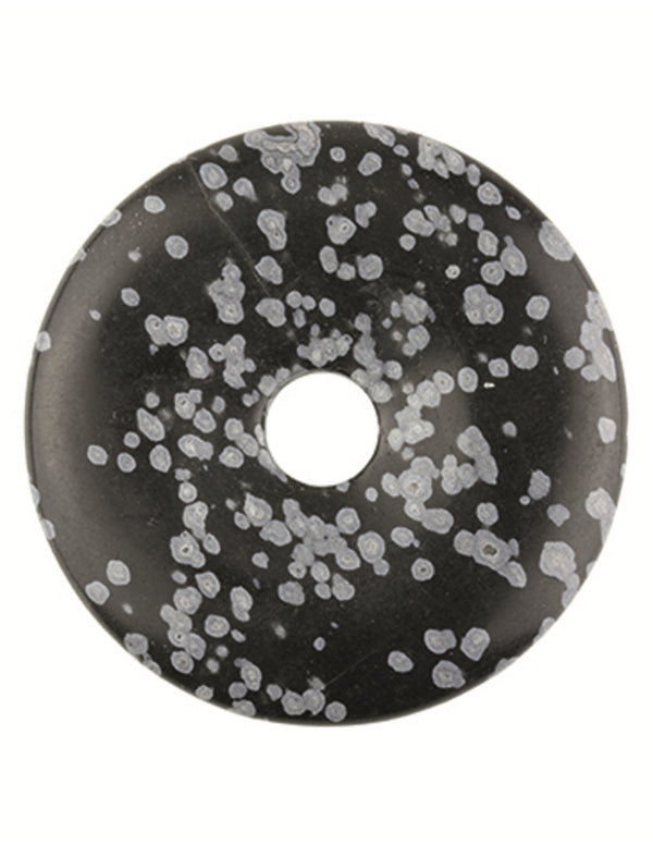 Obsidiaan sneeuwvlok edelsteen donut 40 mm Hanger