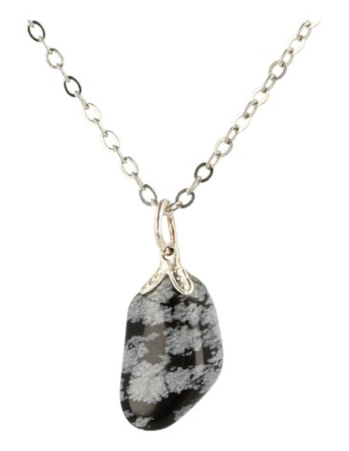 Obsidiaan sneeuwvlok edelsteen hanger