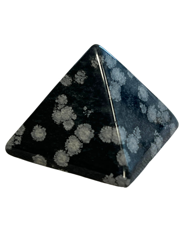 Obsidiaan sneeuwvlok edelsteen piramide 35 mm