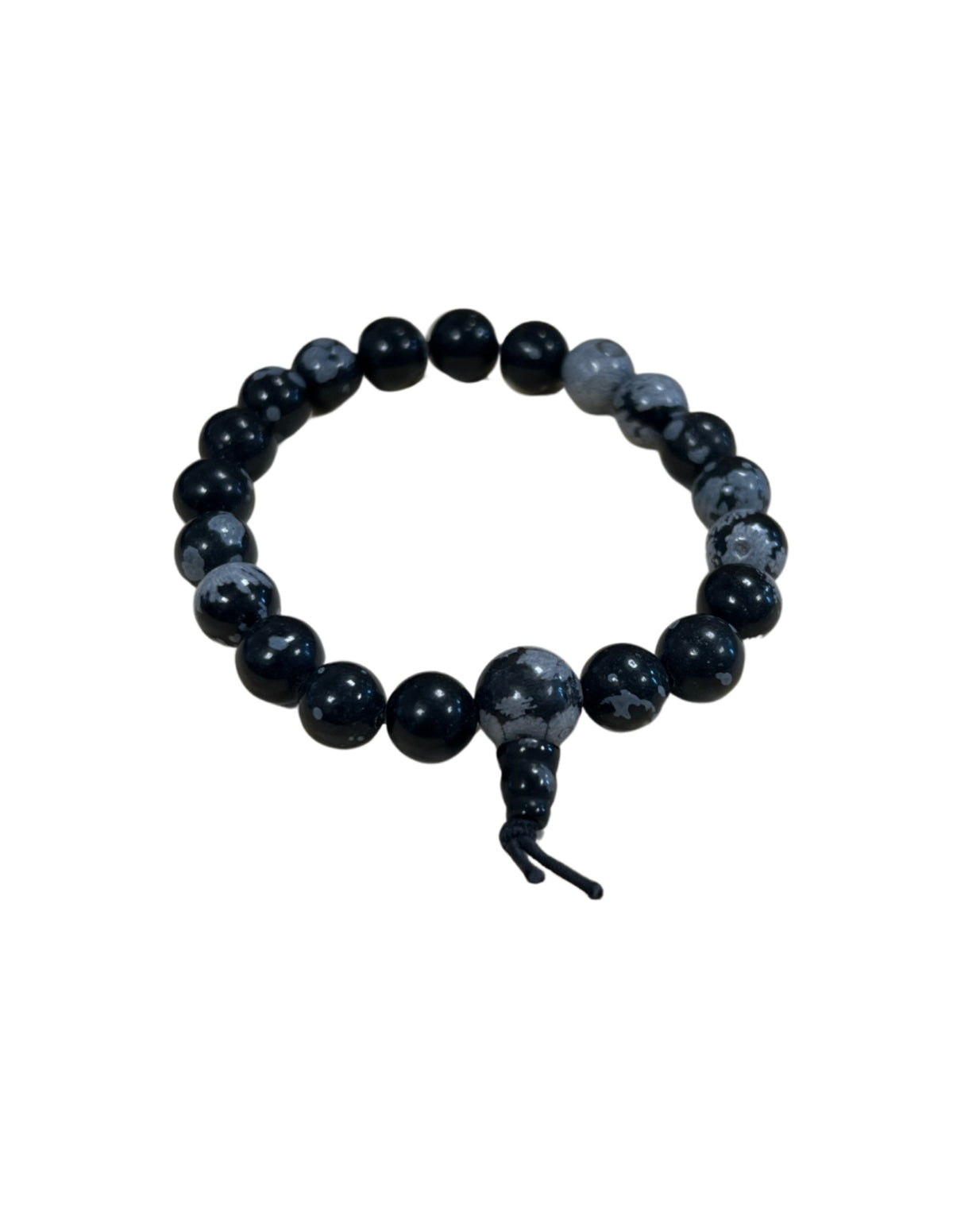 Obsidiaan sneeuwvlok powerbead armband