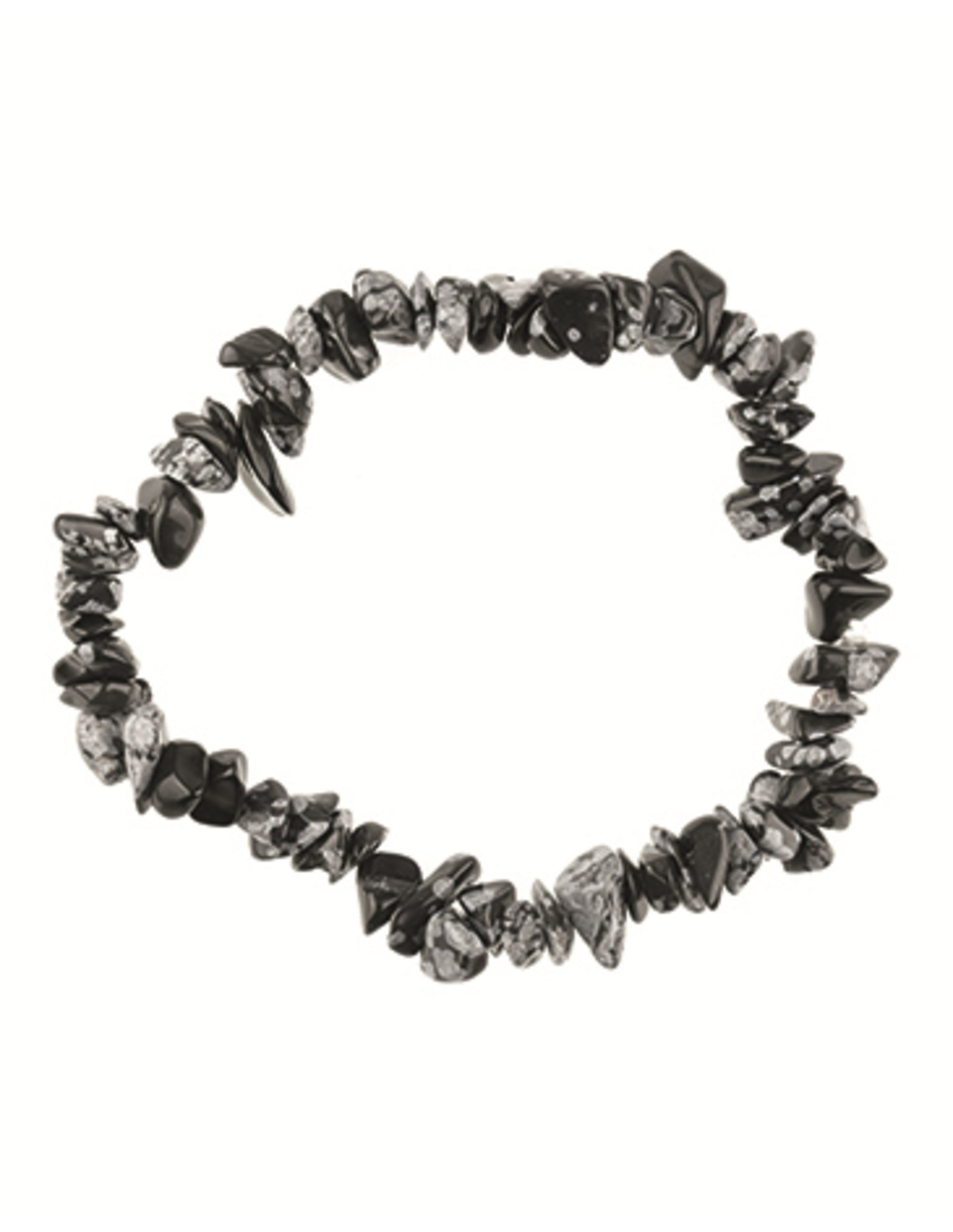 Obsidiaan sneeuwvlok splitarmband
