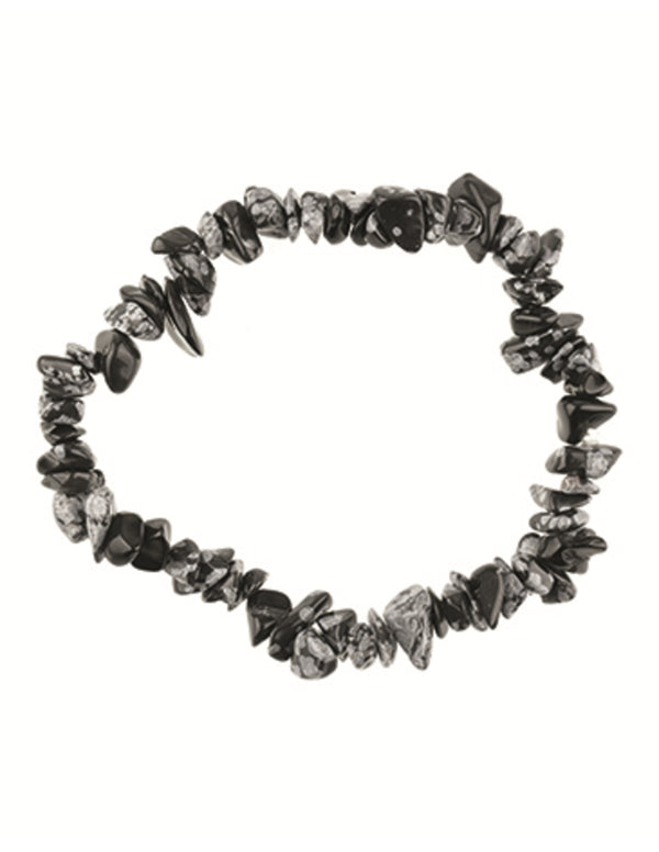 Obsidiaan sneeuwvlok edelsteen splitarmband