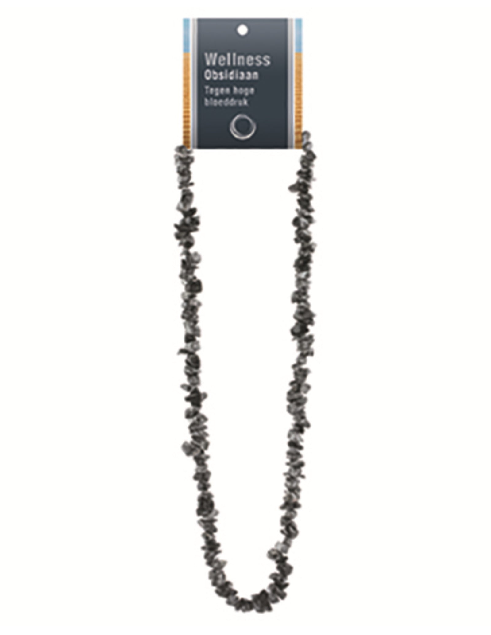 Obsidiaan sneeuwvlok splitketting + kaart