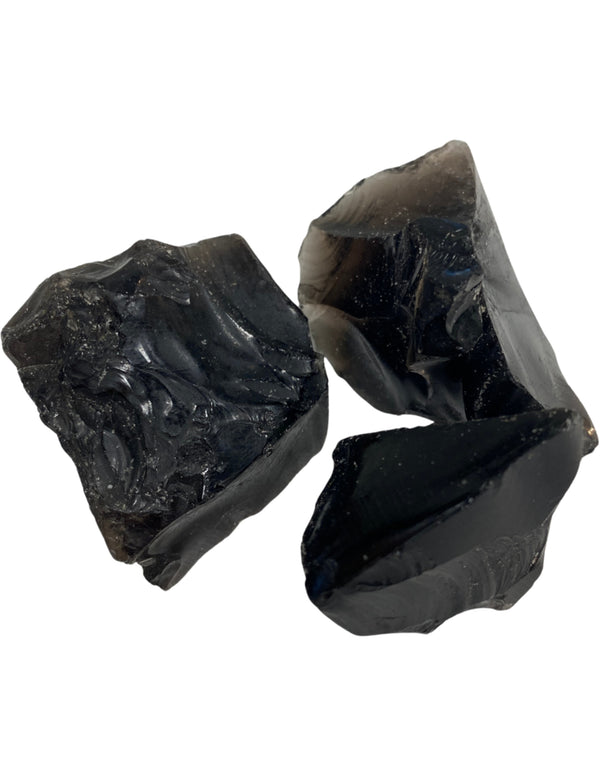 Obsidiaan zwart 100 gr. ruwe edelsteen brokjes
