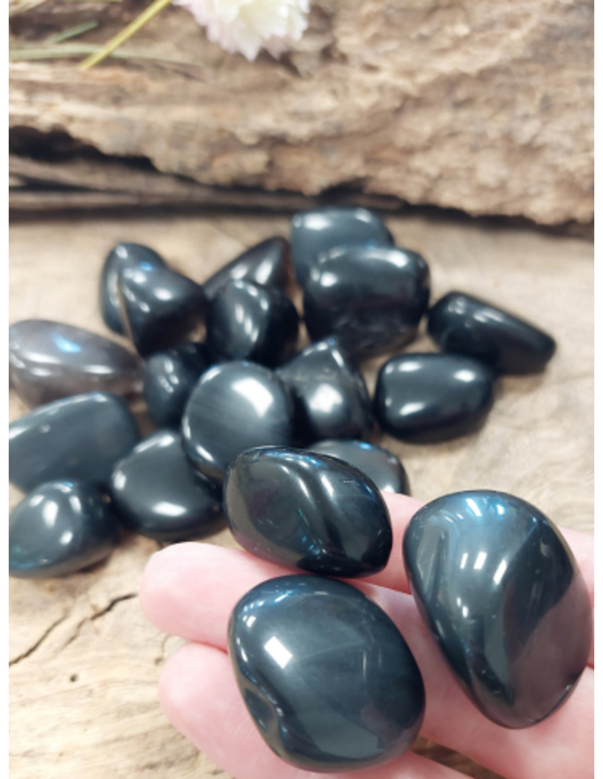 Obsidiaan zwart 500 gr. trommelstenen (mt3)