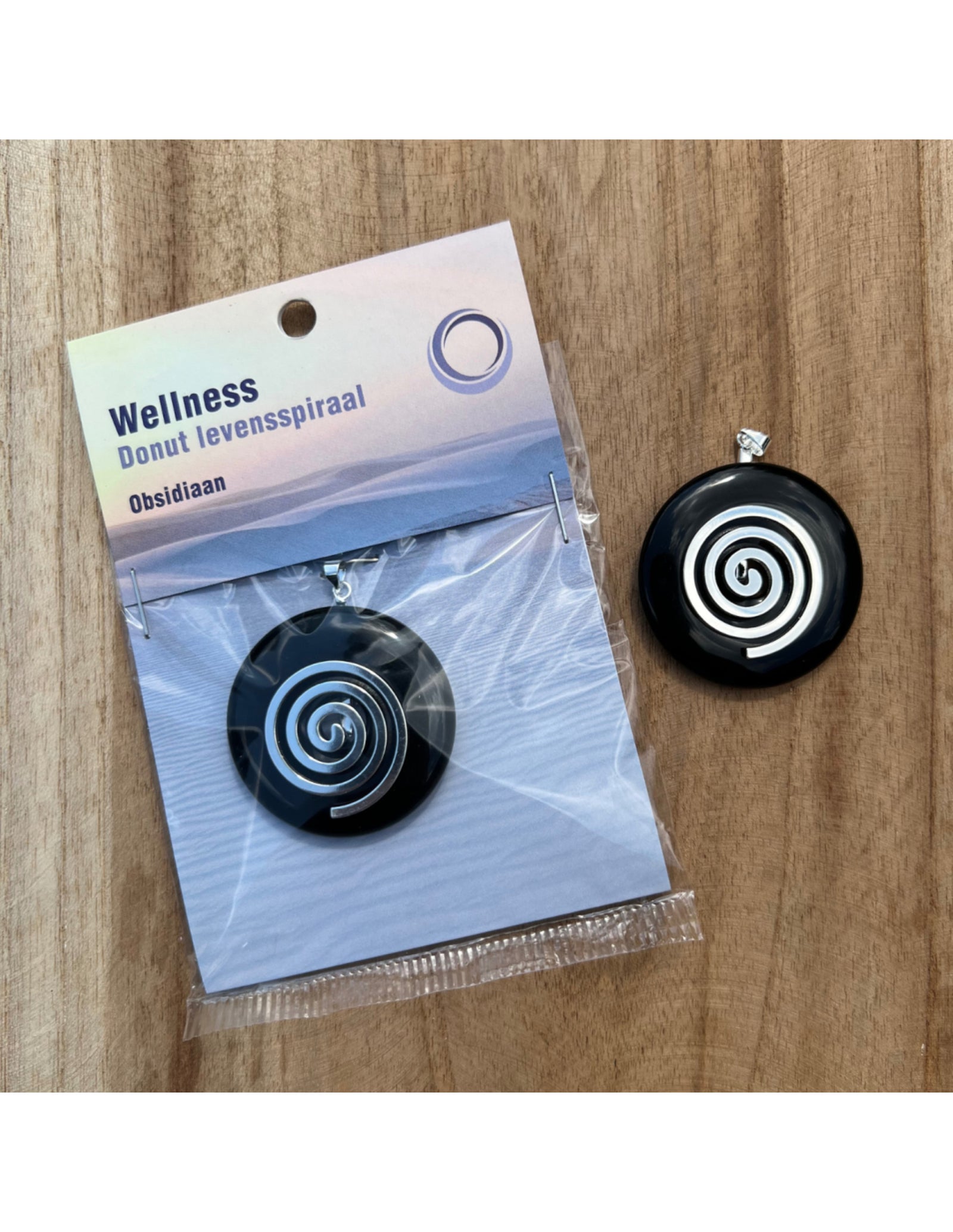 Obsidiaan zwart donut levensspiraal