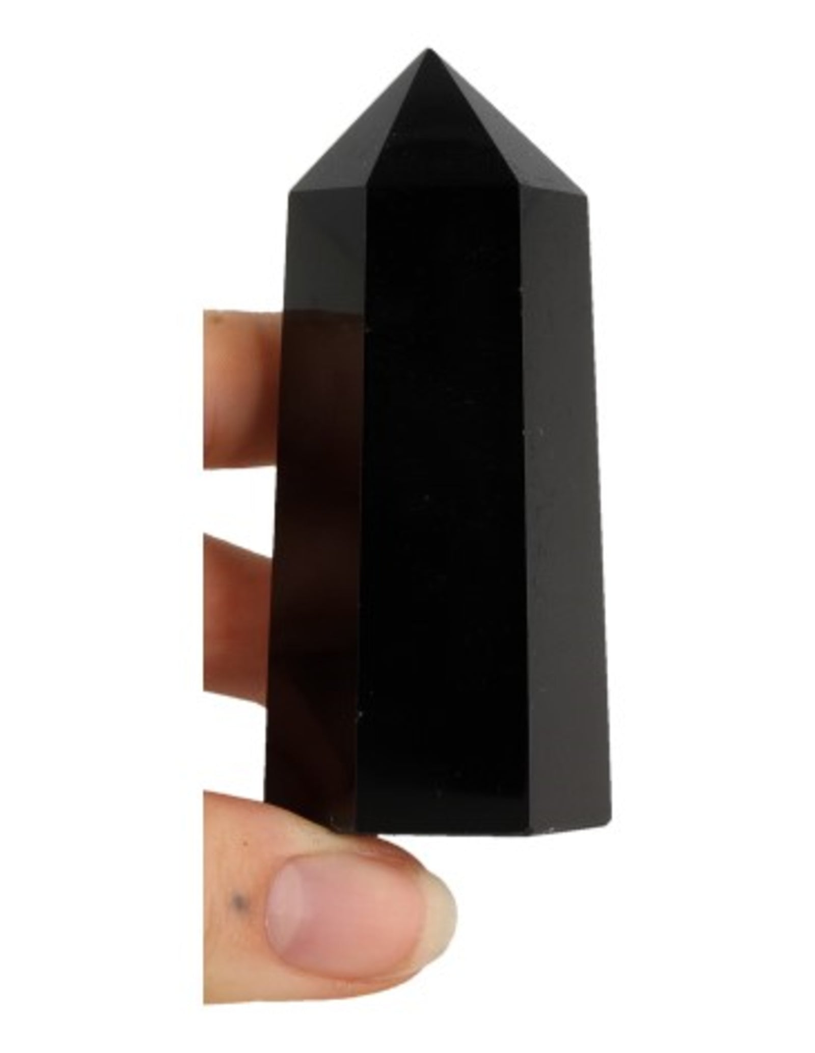 Obsidiaan zwart edelsteen punt 7-8 cm