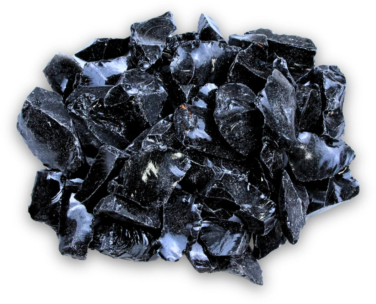Obsidiaan zwart ruw, p/kg