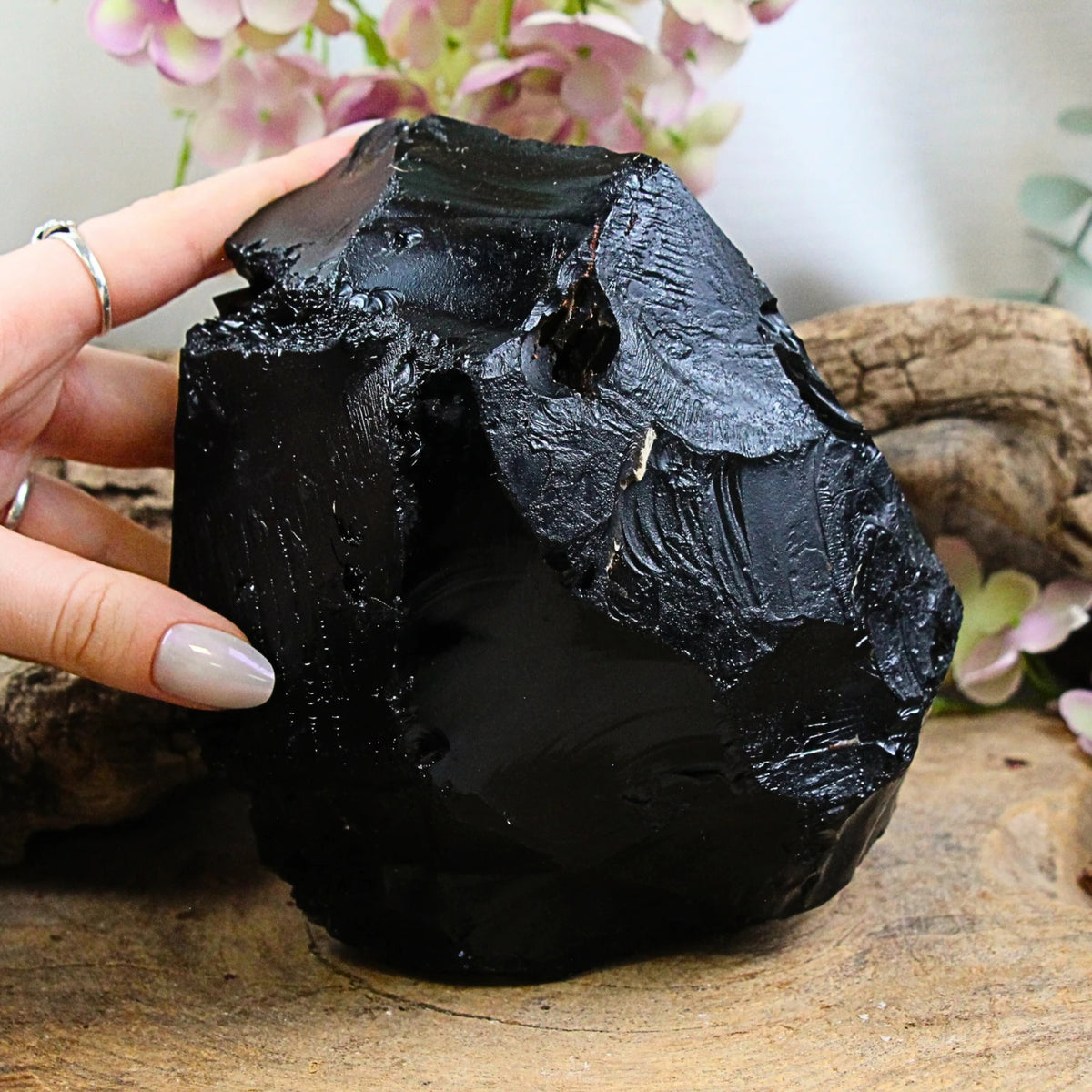 Obsidiaan zwart ruw stuk nr.01
