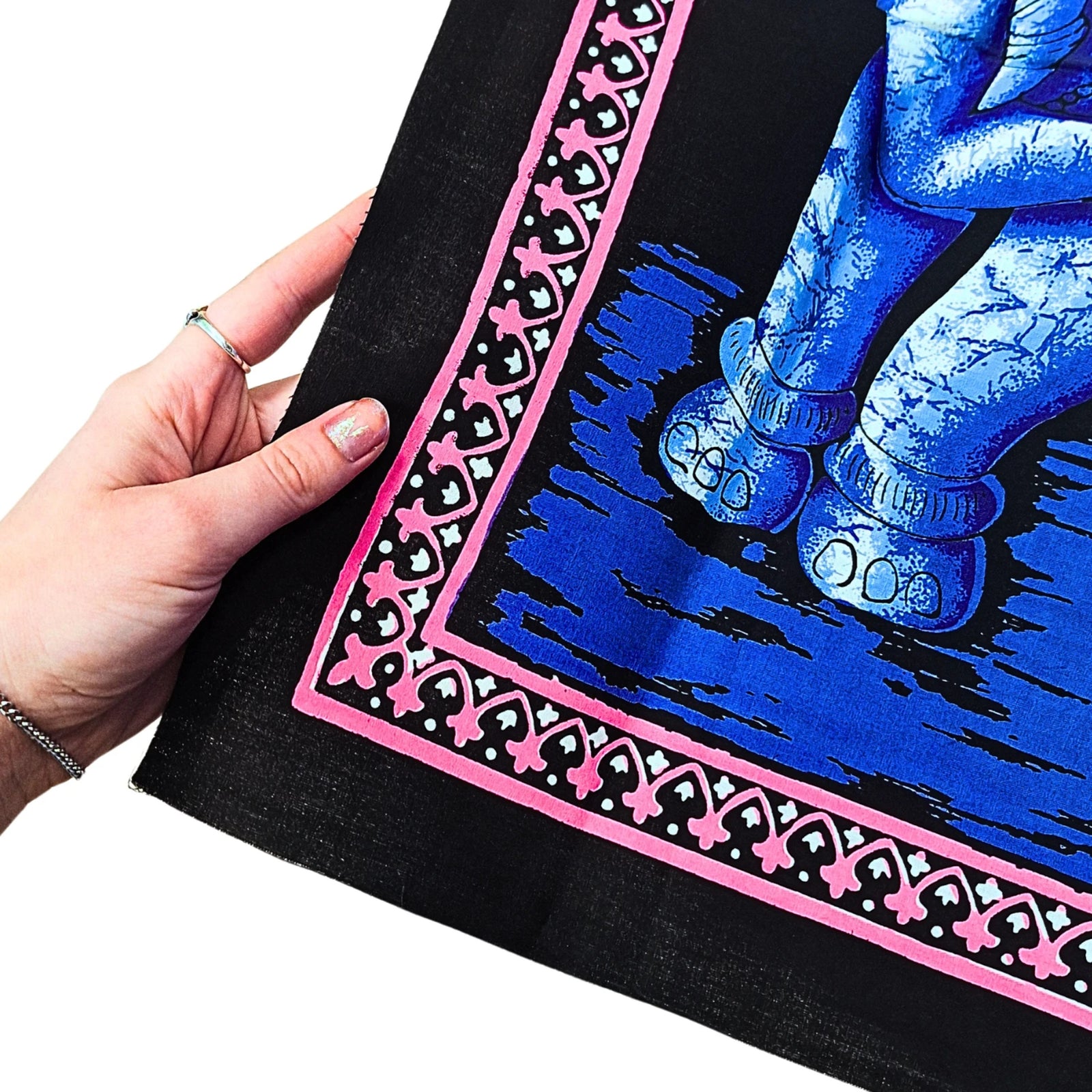Olifanten Doek - Blauw - wandkleed 115 cm x54 cm - Blauw