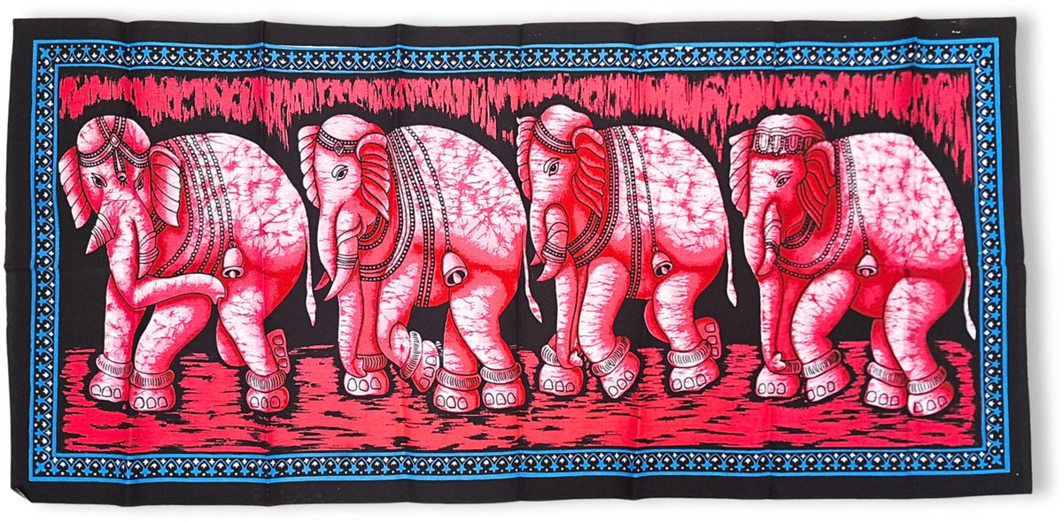 Olifanten Doek - Roze - wandkleed 115cm x 54cm