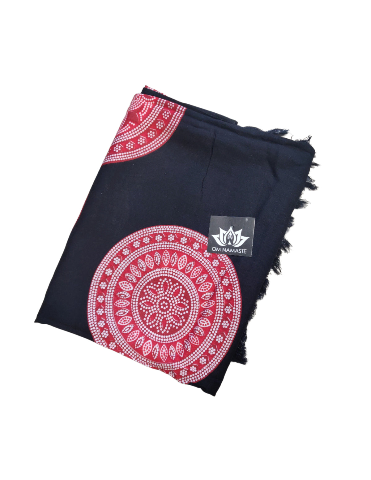 Om Namaste Sarong - 629 - Rode Bloem op Zwart