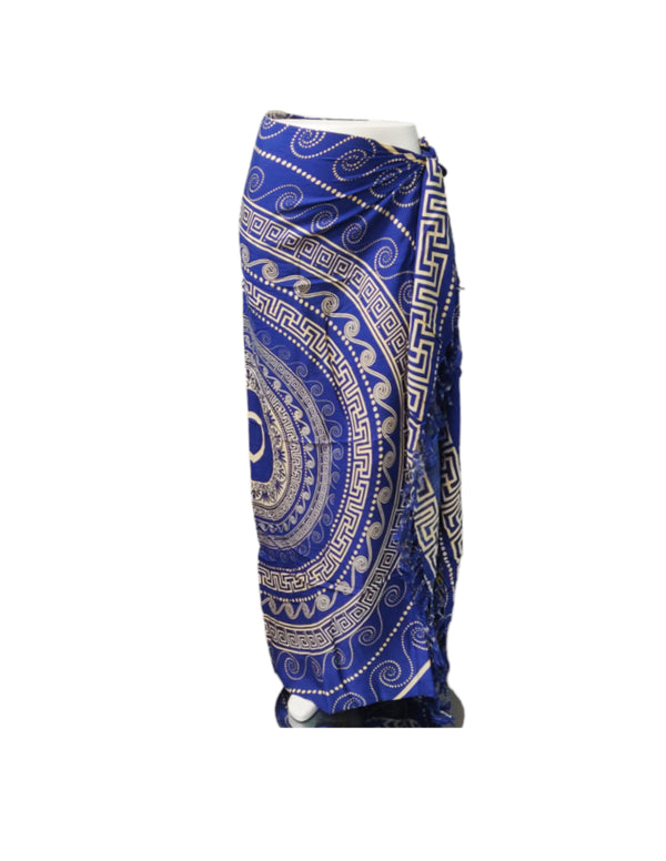 Sarong Griekse Stijl - Beige & Blauw