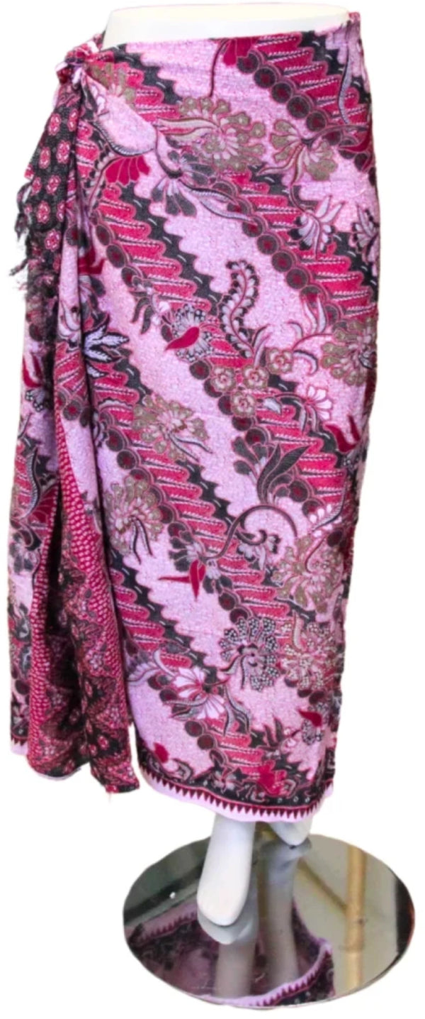 Sarong batik - bloemen - roze