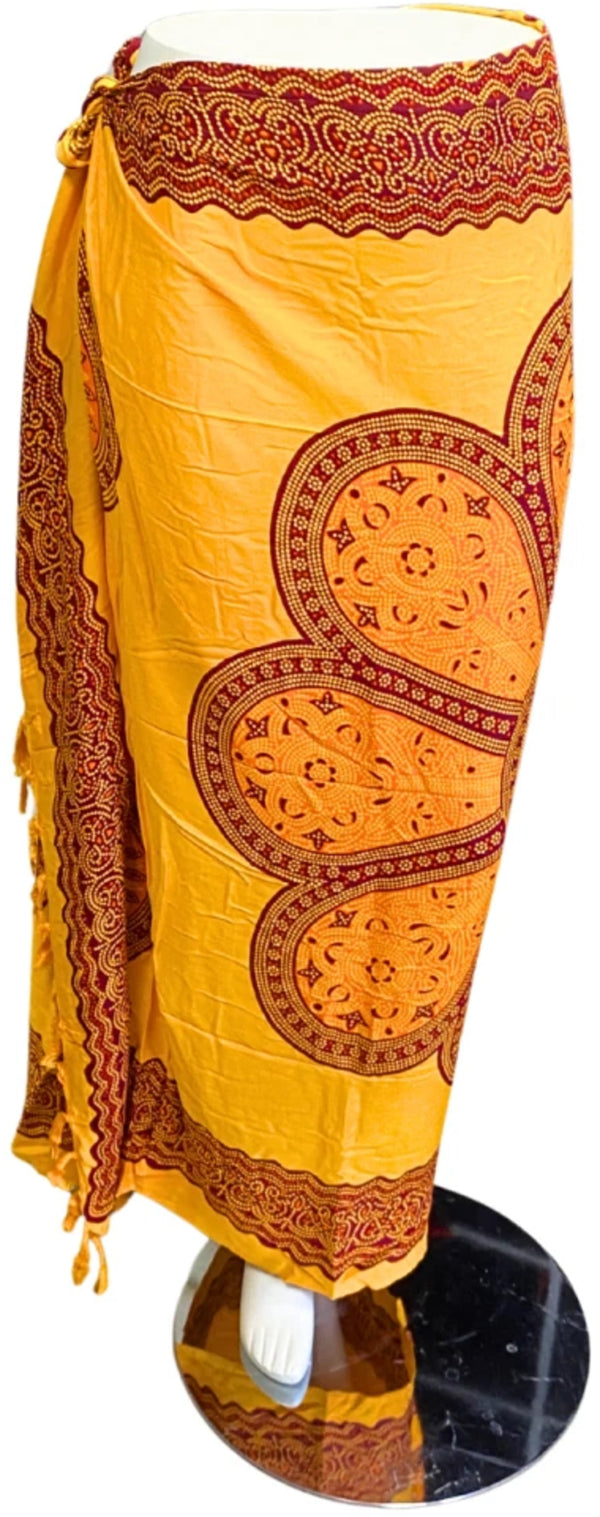 Sarong Oranje bloem - ton sur ton