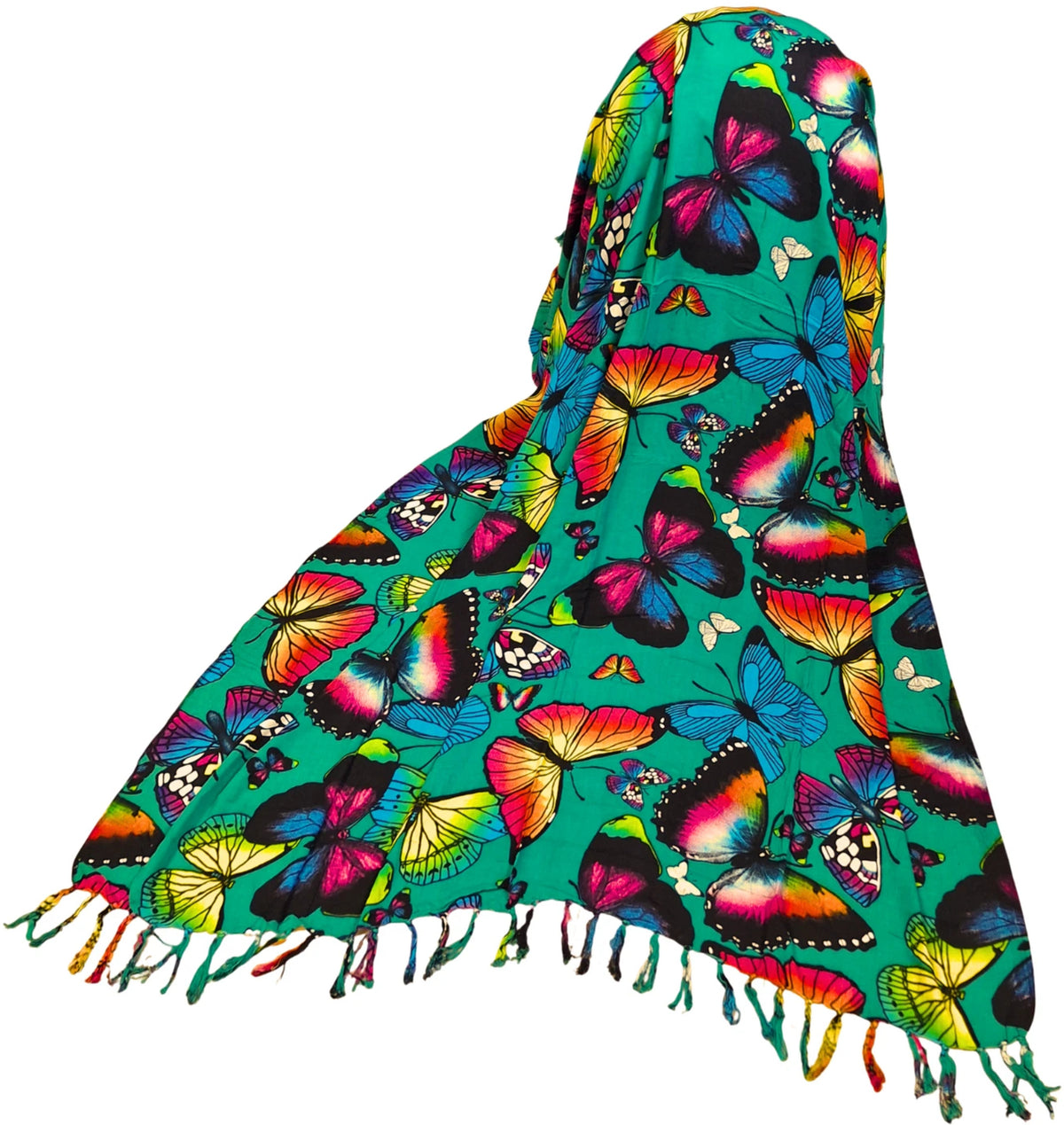 Om Namaste Sarong - 669 - Vlinders op groen