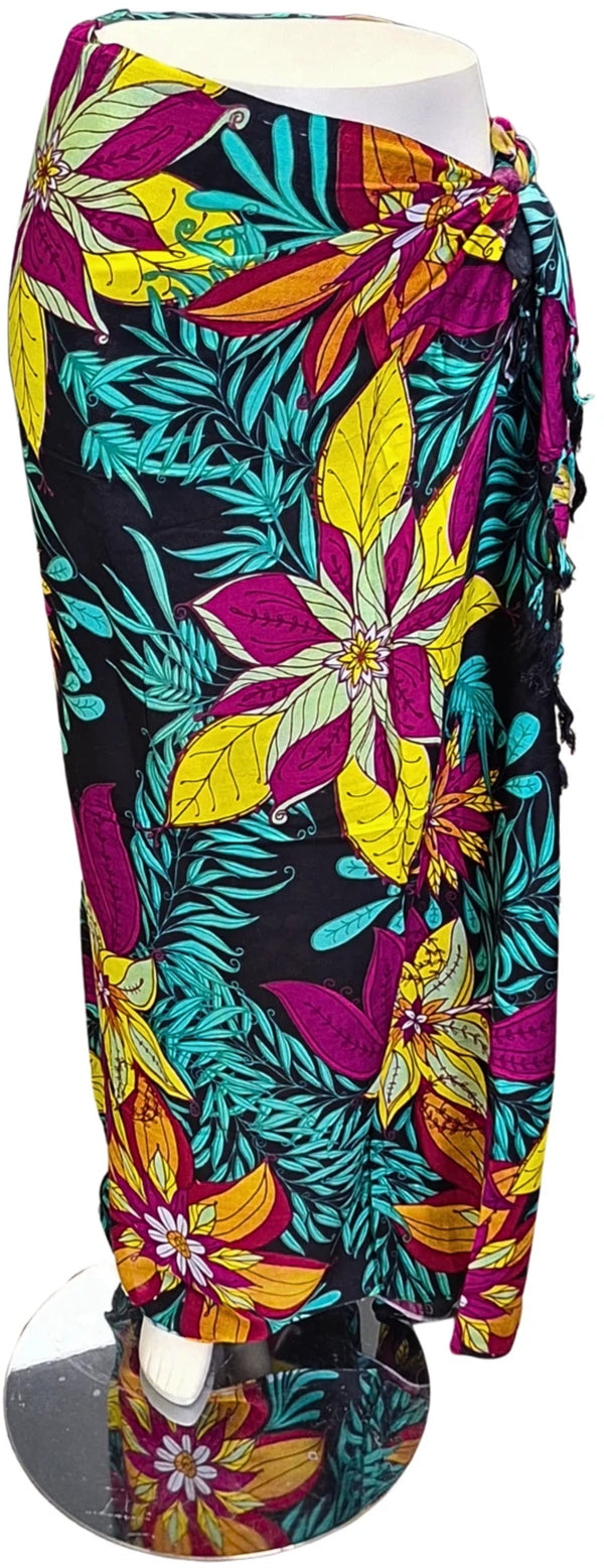 Sarong Bloemen motieven - Roze, geel, rood