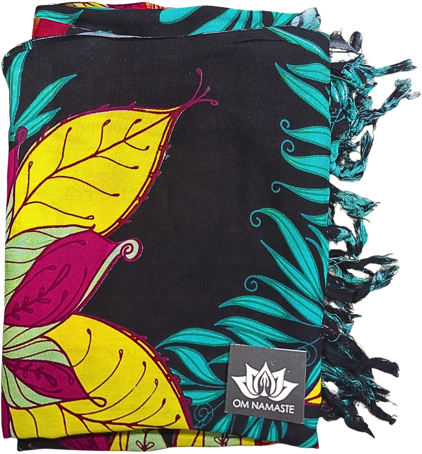 Om Namaste Sarong - 673 - Bloemen motieven - Roze, geel, rood