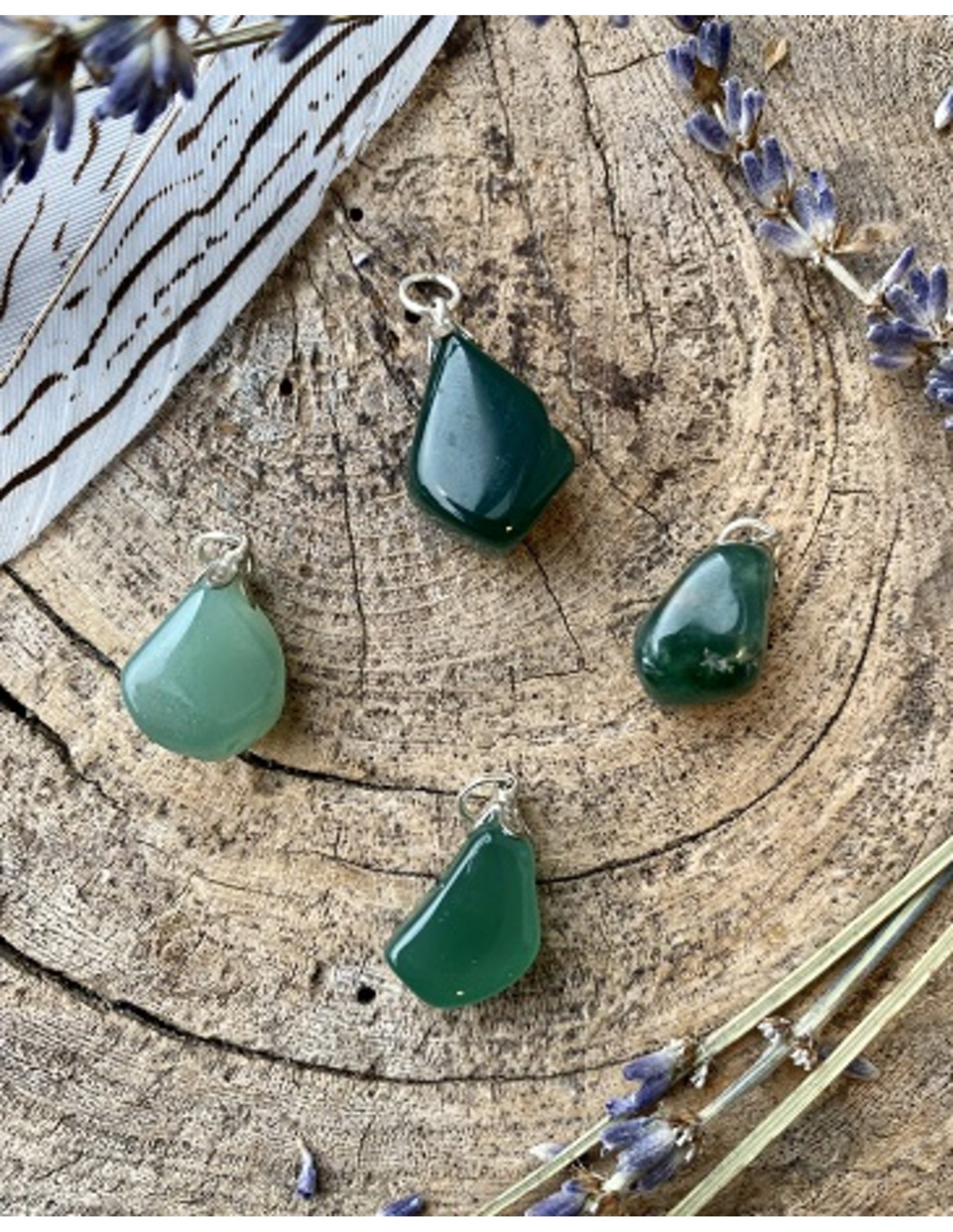 Onyx groen edelsteen hanger