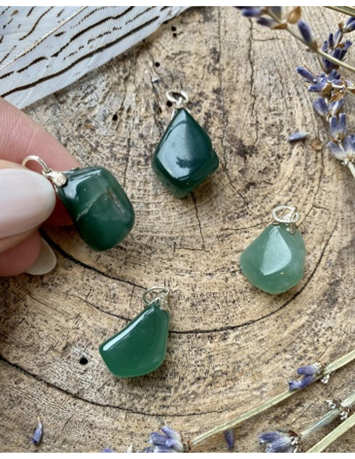 Onyx groen edelsteen hanger