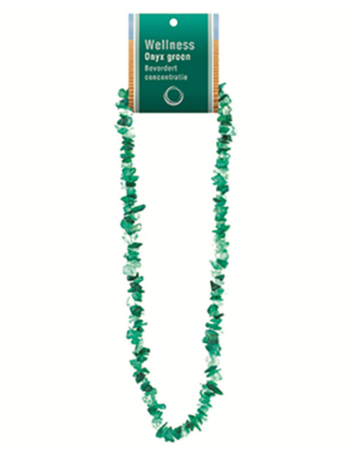 Onyx groen splitketting + kaart