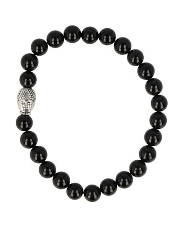 Onyx kralen edelsteen armband boeddha mannen