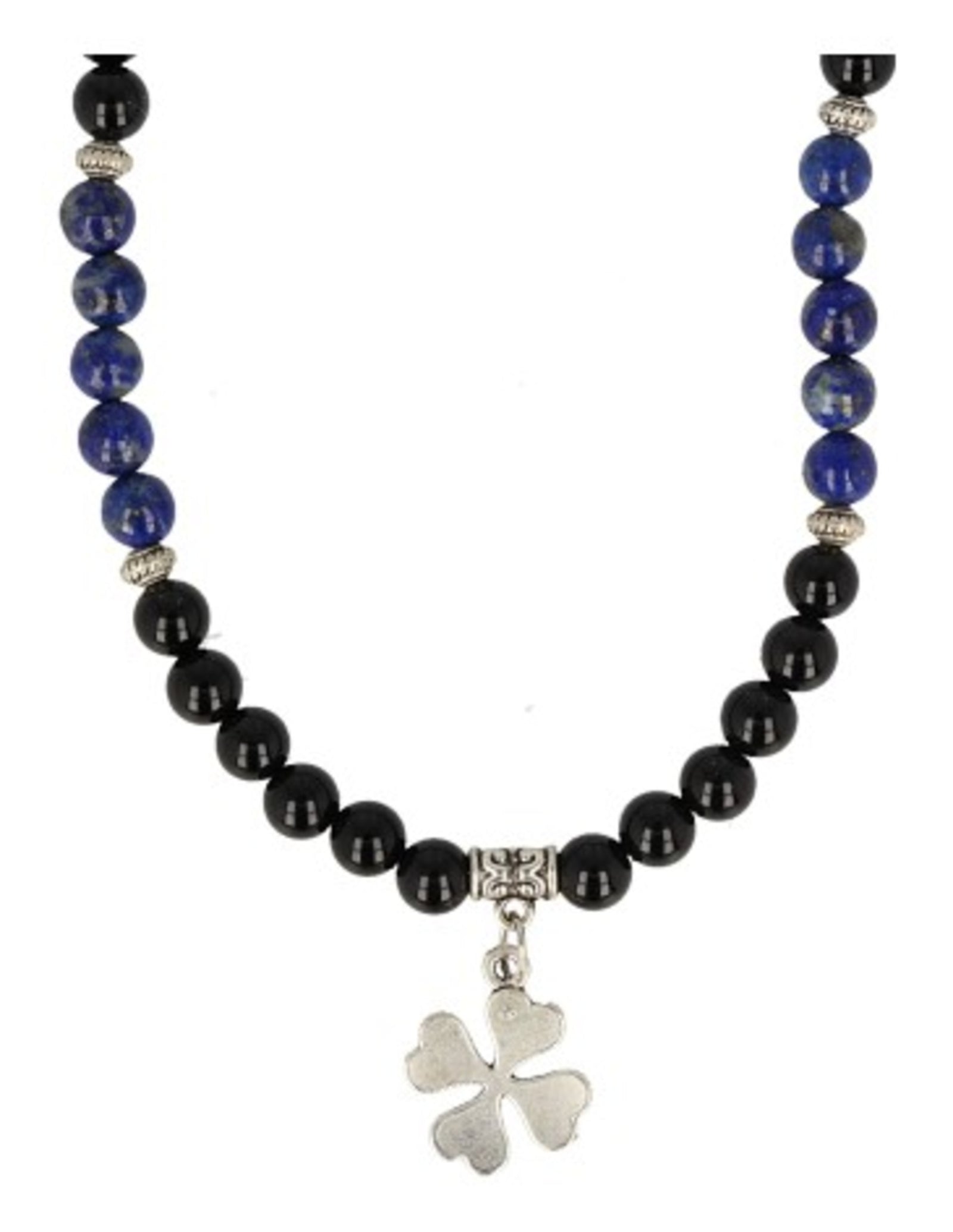 Onyx / Lapis Lazuli edelsteen ketting mannen