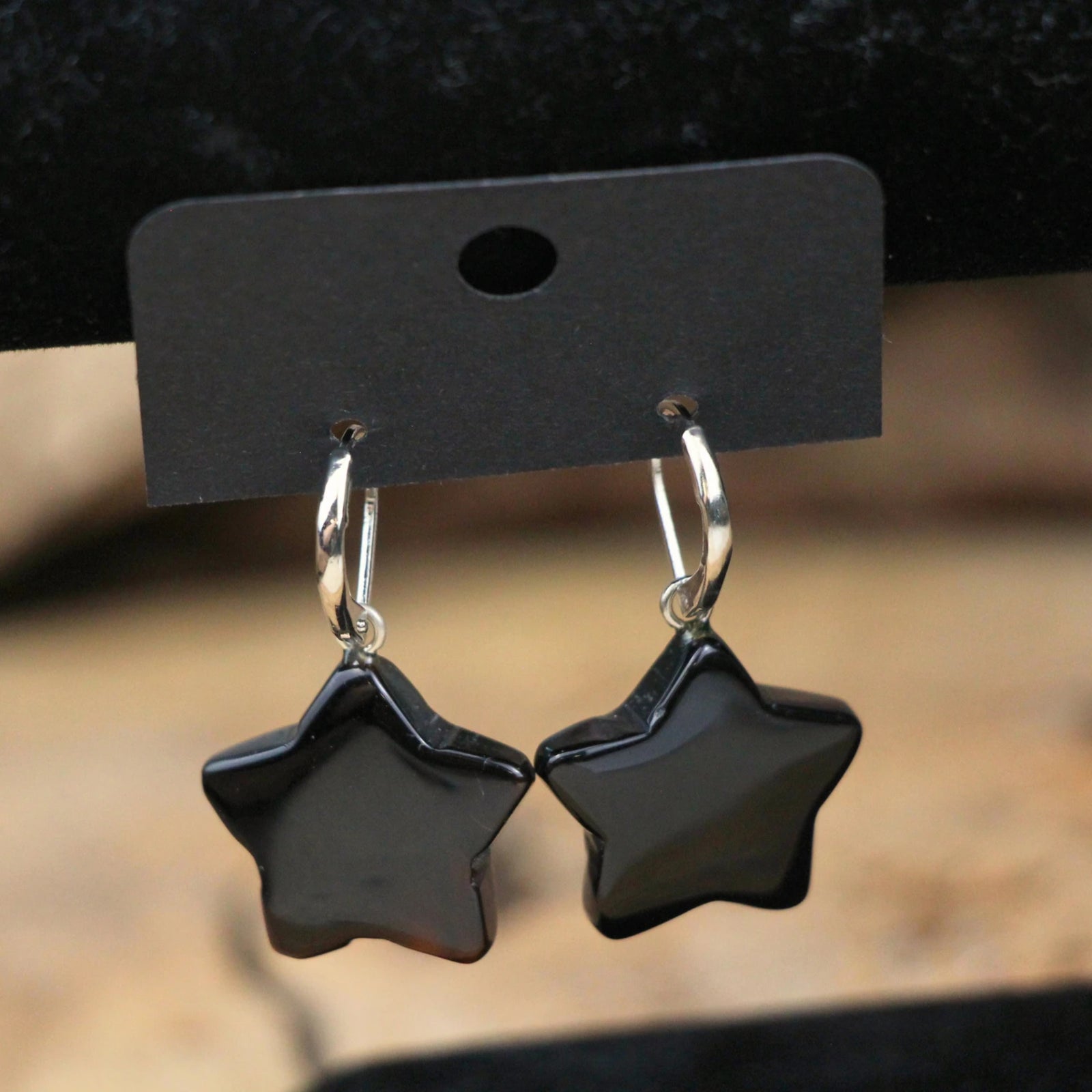 Onyx ster oorbellen - fashion jewelry