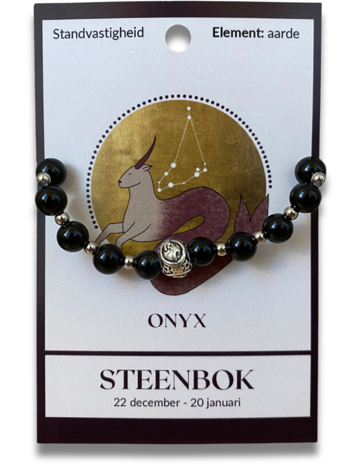 Onyx sterrenbeeld armband - Steenbok