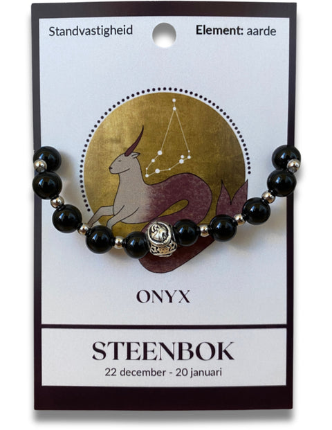 Onyx sterrenbeeld edelsteen armband - Steenbok