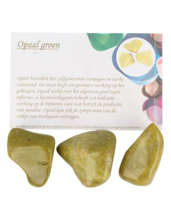 Opaal groen 100 gr. edelsteen trommelstenen (mt3)