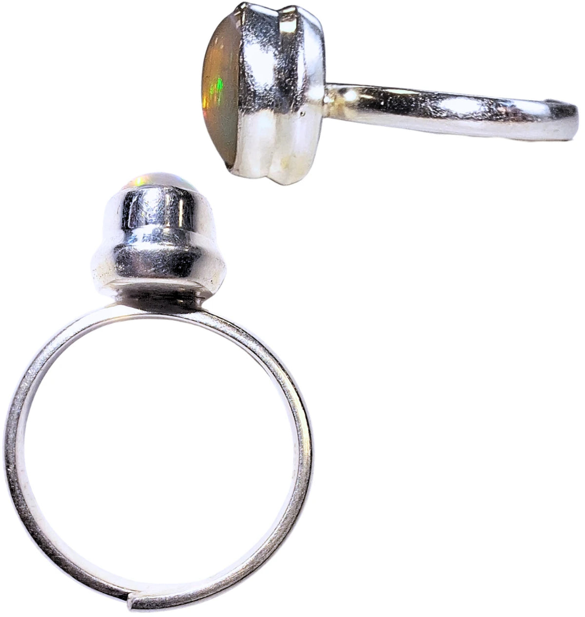 Opaal ring zilver ovaal (verstelbaar)