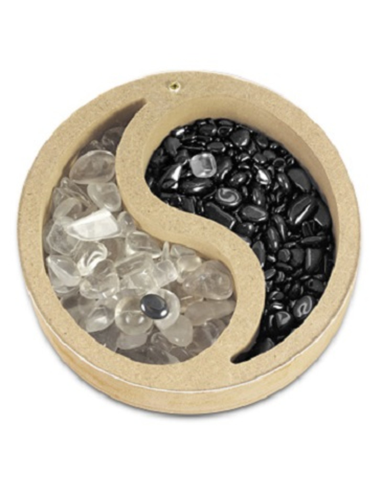 Oplaad en ontlaad doosje Yin Yang - Oplaad Ontlaad set - Bergkristal en Hematiet