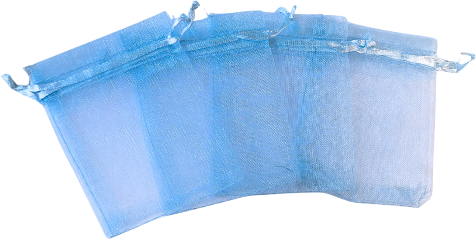 Organza buidels 7x9 - 100 stuks blauw licht