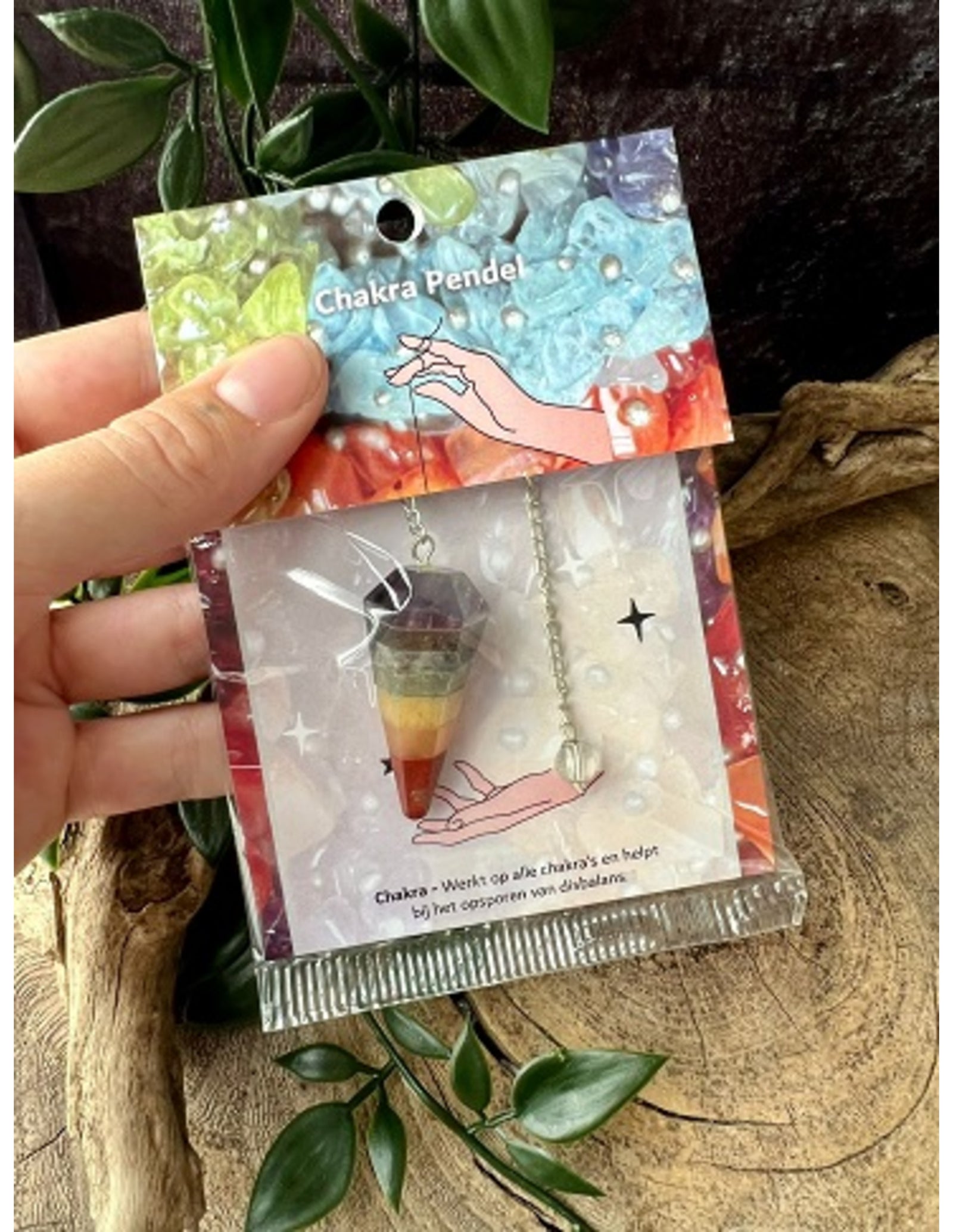 Pendel facet + kaart Chakra