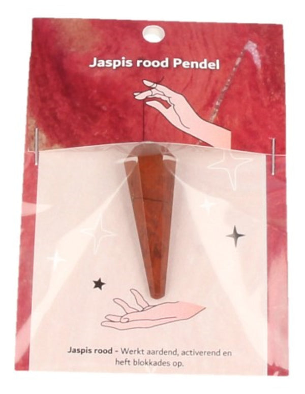 Pendel facet Jaspis rood